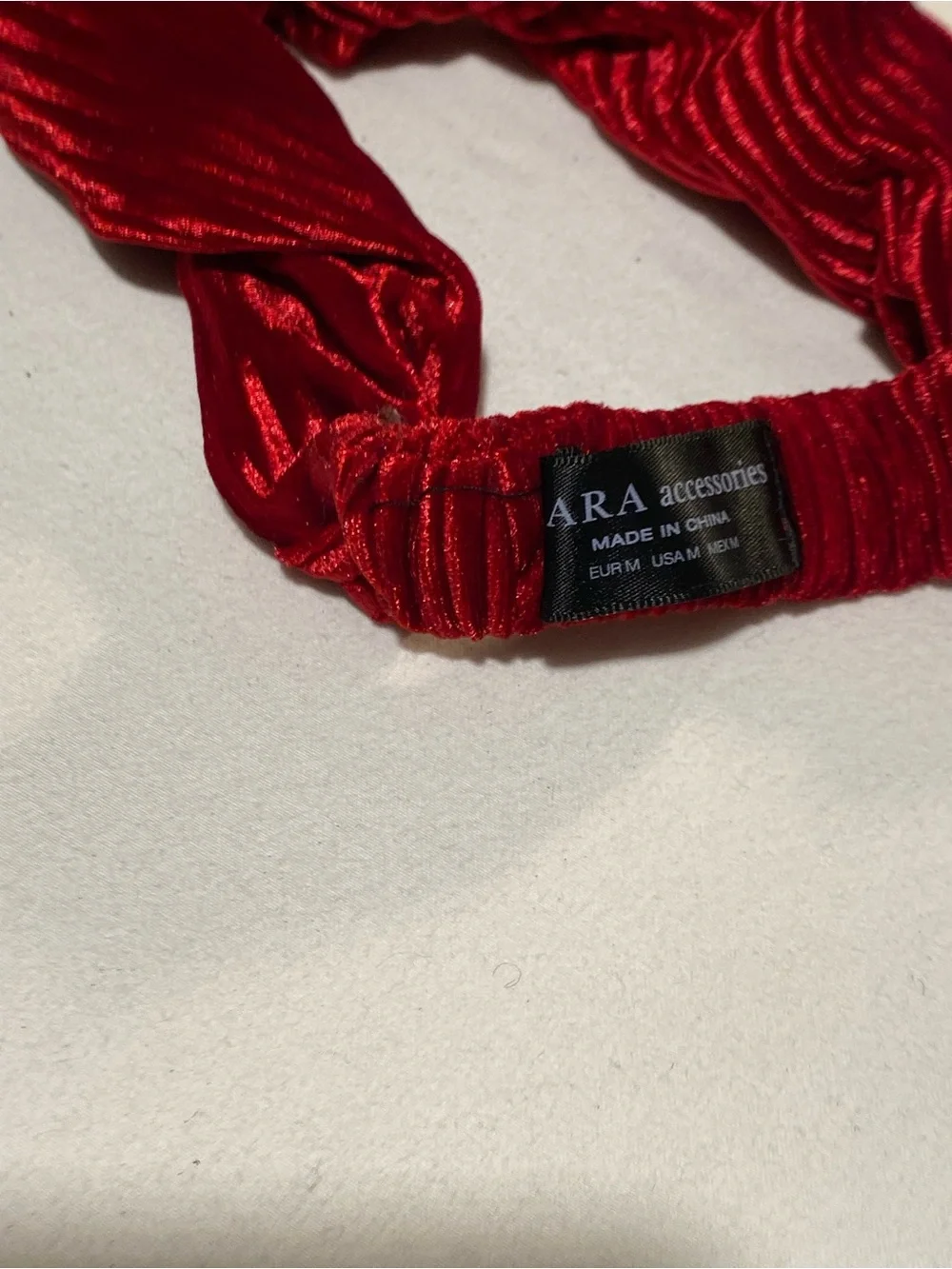 Zara Velvet Twist Headband in Deep Red
